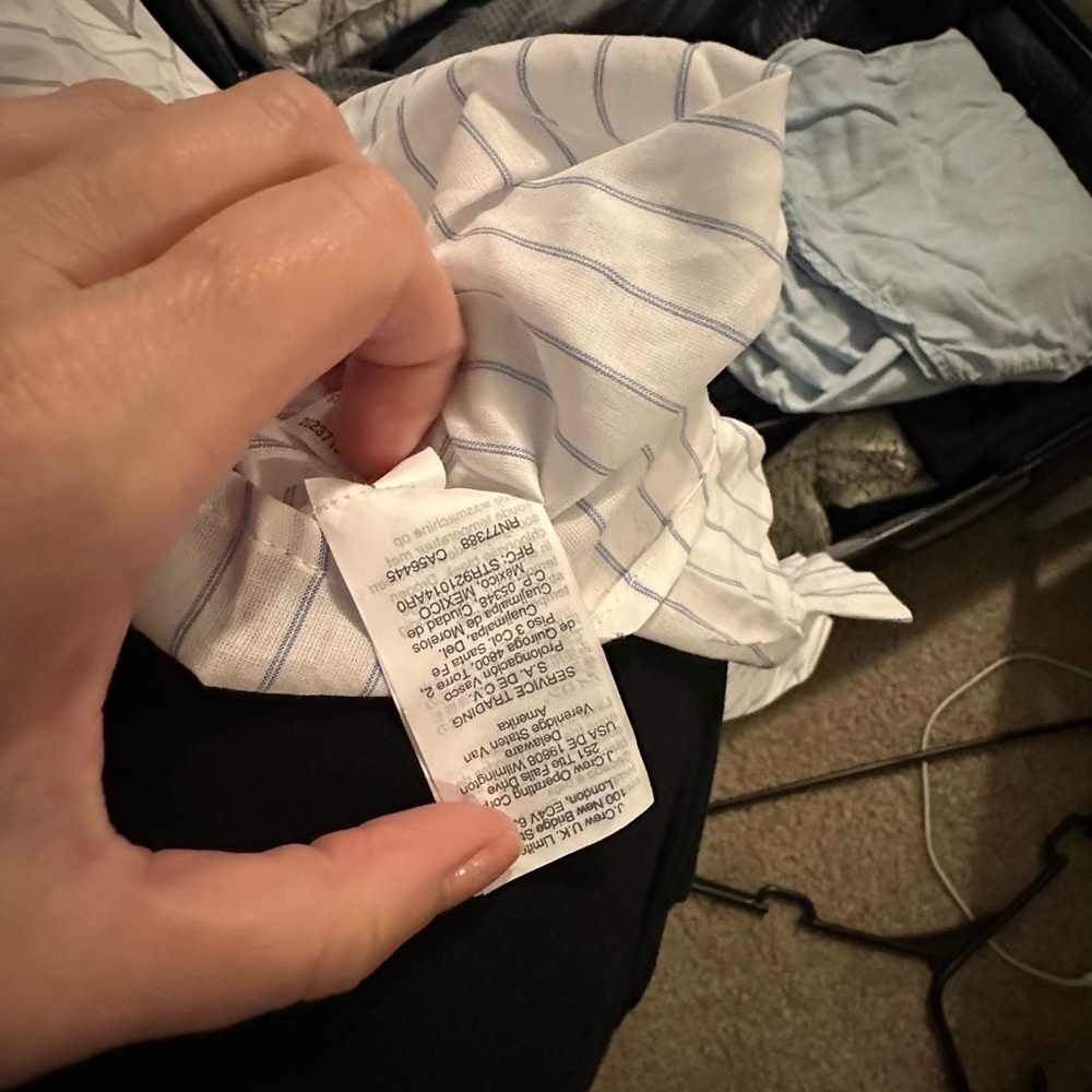 J Crew short sleeve button down v neck tie front top - Picture 4 of 8